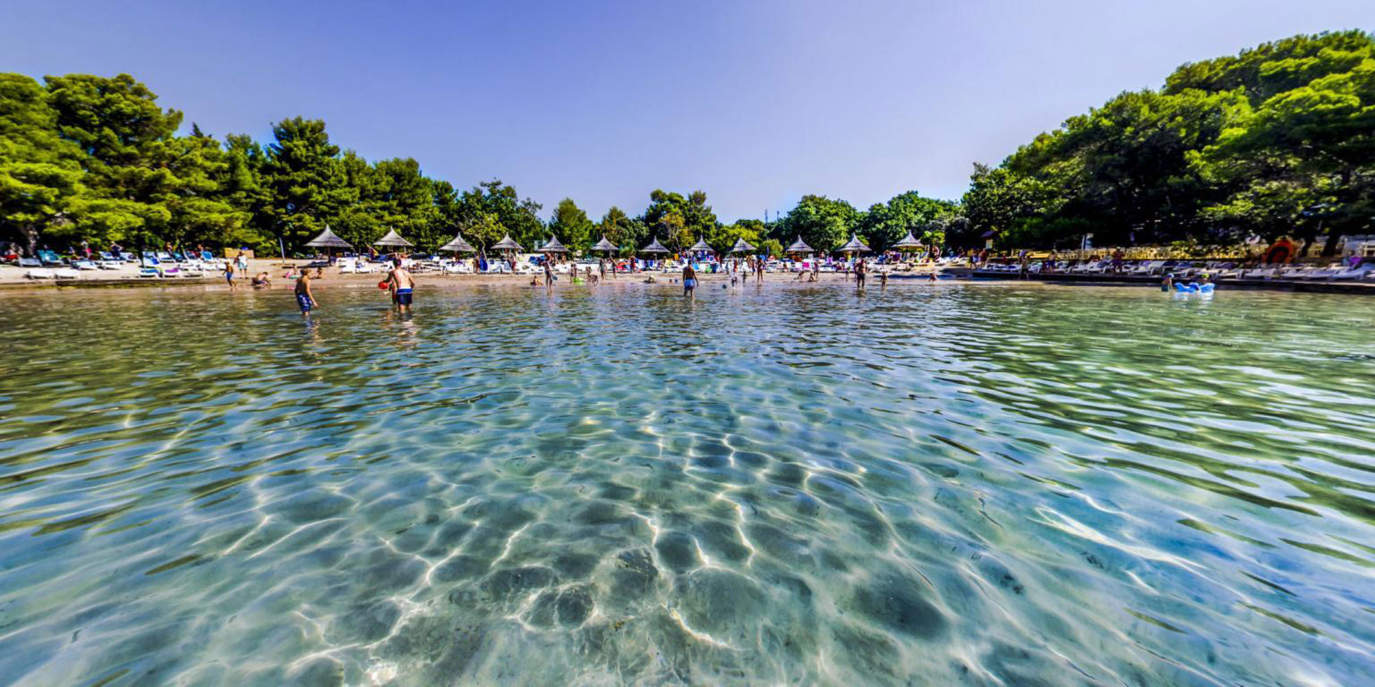 Pine beach in Pakoštane and apartments nearby Direct