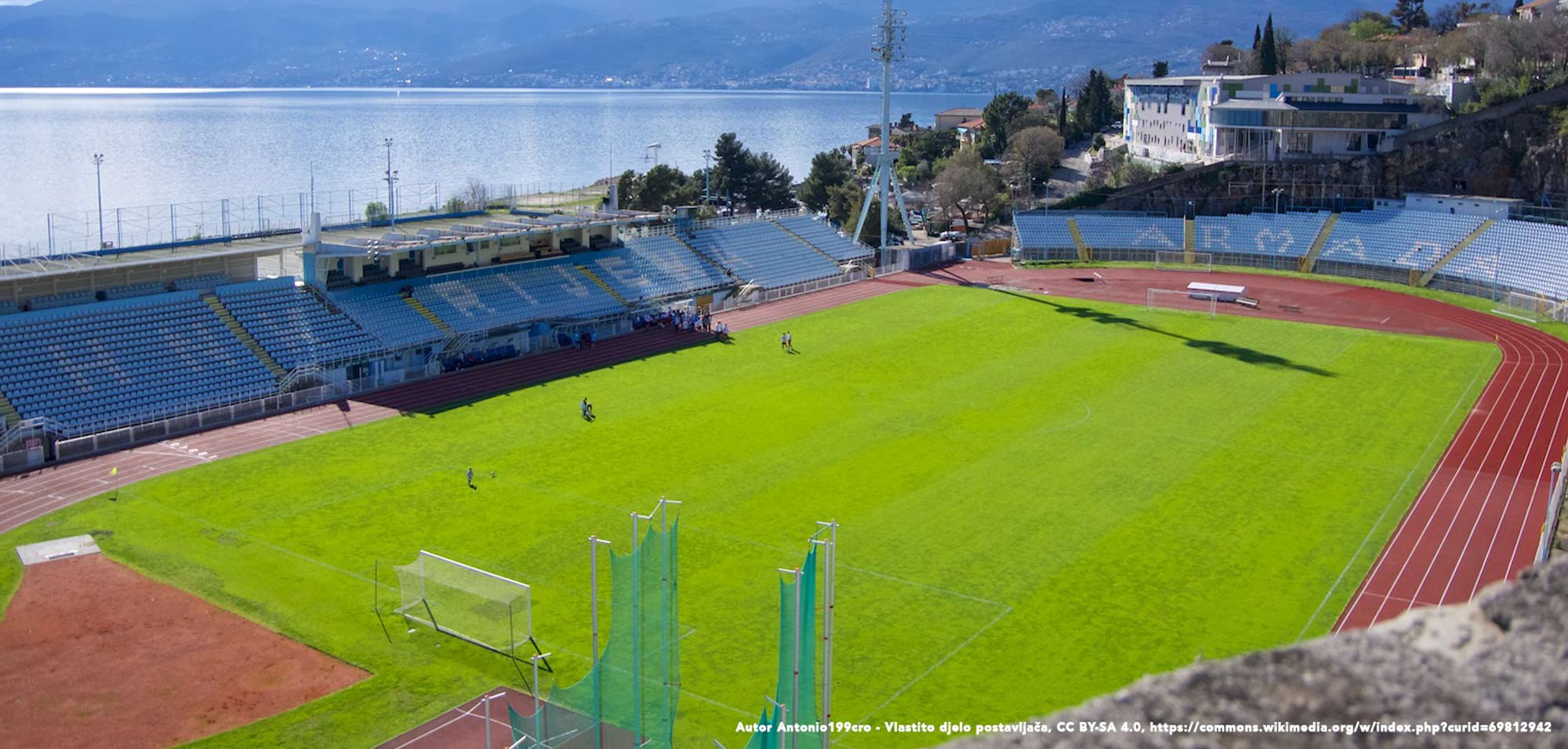 Kantrida Stadium in Rijeka and apartments nearby Direct